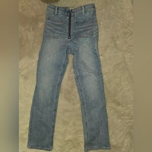 Denim Forum Zip Front Patch Pocket Jeans Size 25